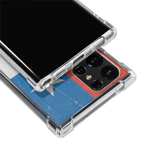 Chile Flag Distressed Galaxy S24 Ultra Clear Case
